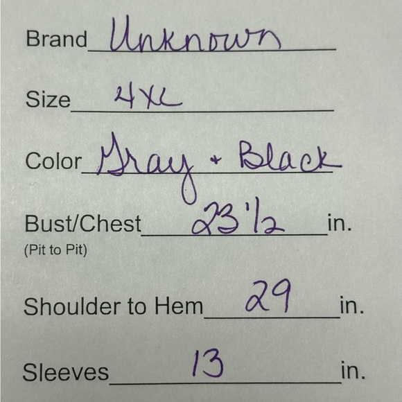 Women’s Plus Size 4XL Gray Black Colorblock Pocket Tee | Casual Everyday Top - Picture 8 of 8